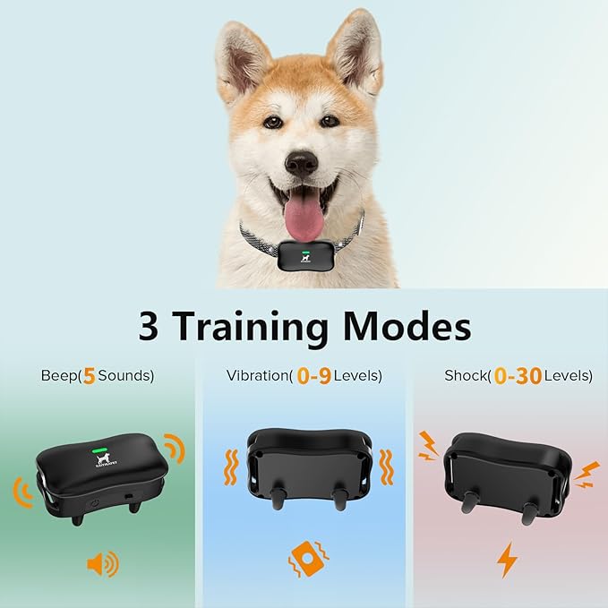 Wireless Dog Fence -25FT to 3500FT Electric Fence for Dogs,185 Days Standby Time Training Collar,Pet Containment System with 3 Training Mode,Flash Light and Waterproof