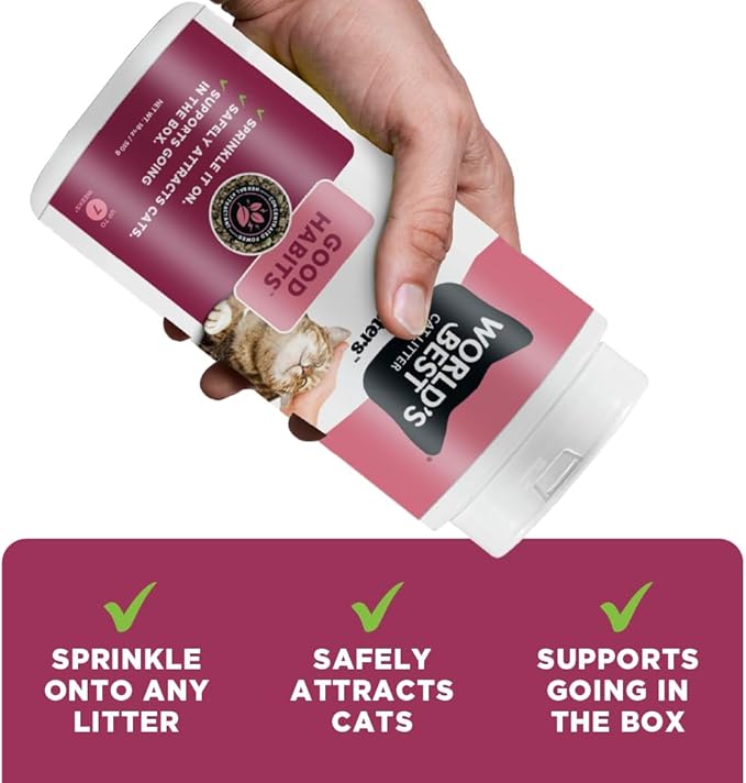WORLD'S BEST CAT LITTER® Boosters™ Good Habits™ | Natural and Sustainable Cat Litter Additive | Attracts Your Cat to The Litter Box and Helps Avoid Accidents | Plant-Based Attractant | 18 oz Canister