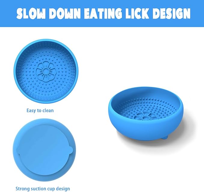 Saphe Dog Lick Bowl, Anxiety Relief Lick Silicone Dog Bowl, Non-Slip Licking mat for Distraction, Freezer & Dishwasher Safe