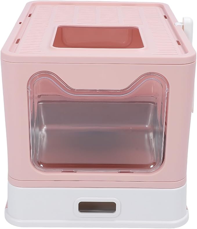 , Stainless Steel Enclosed Cat Toilet Folding Odor Control Simply Pull Out for Pet Shop (#1)