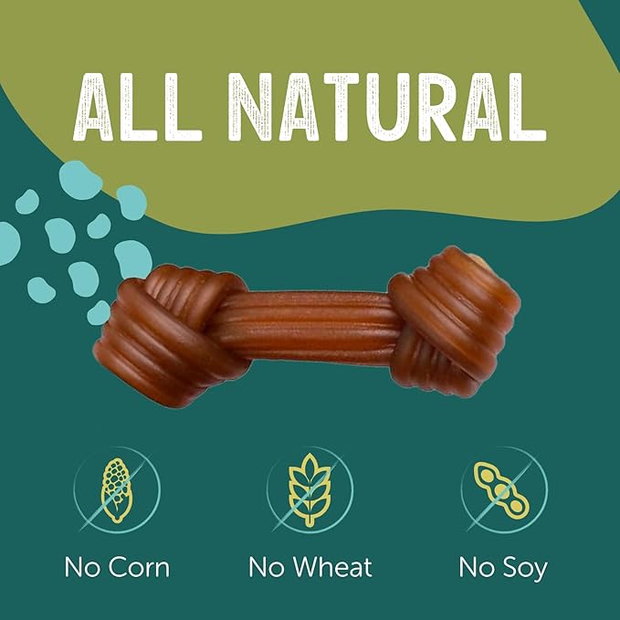 Rawhide Free Dog Chews | Ribbed Bones | for Small - Medium Dogs | Pumpkin, Psyllium Husk and Chicory Root for Easy Digestion and Overall Gut Health (12 Bones, Chicken)