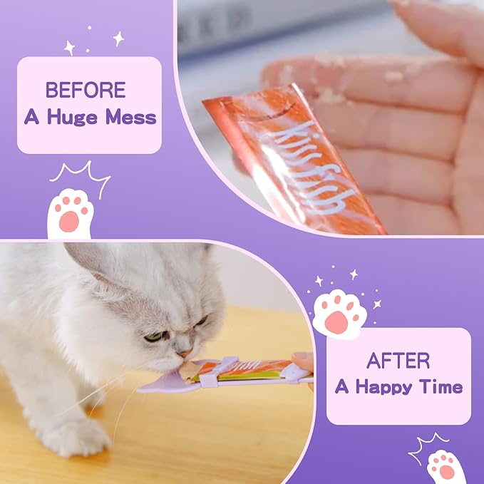 LICKJIMO-3PCS Cat Treat Dispenser,Multi Function Spoon for Churu Lickable Cat Treats,Cat Treat Spoon for Lickable Cat Treats Squeeze up,Food Dispenser Cat Feeder,Cat Food Spoon Big Size(3 Color)