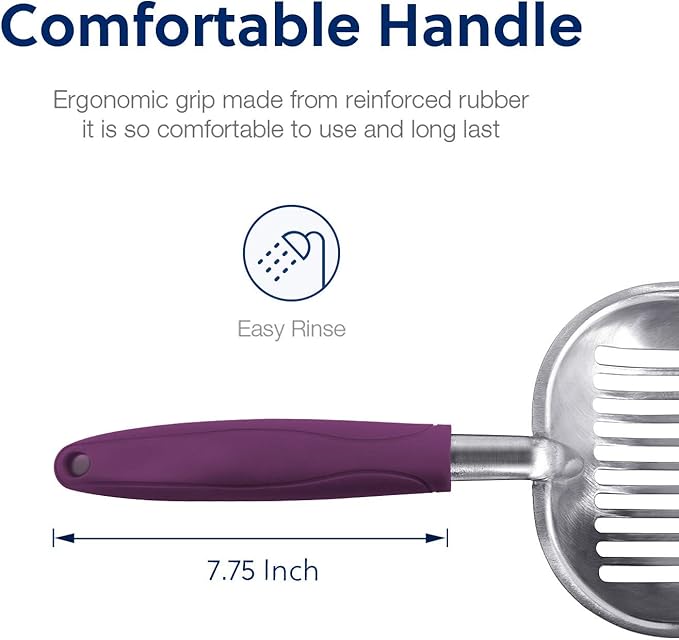 WePet Cat Litter Scoop, Aluminum Alloy Sifter, Kitty Metal Scooper, Deep Shovel, Long Handle, Poop Sifting, Kitten Pooper Lifter, Durable, Heavy Duty, for Litter Box