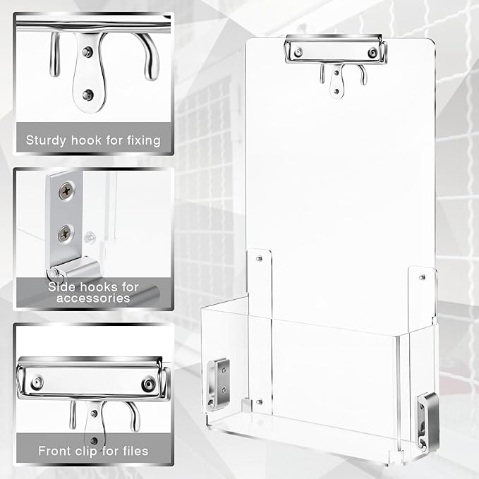 Leinuosen 2 Pack Kennel Cage Storage Bin for Accessories and Supplies Veterinary Cage Acrylic Storage Rack for Kennel, Crate, Cat Accessories