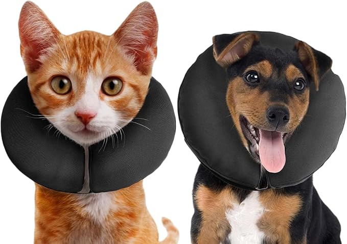 ZenPet Recovery Inflatable Collar for Dogs & Cats – Soft, Comfortable, Safe & Stress-Free Healing Alternative E-Collar After Surgery, Adjustable Donut Design, Secure Fit (X-Small)