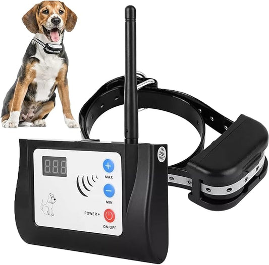 Wireless Electric Dog Fence Outdoor Pet Dog Containment System Two Working Mode Rechargeable Training Collar Receiver Adjustable Range Up to 1000 Feet LED Distance Display,Waterproof,for All Dogs,for1