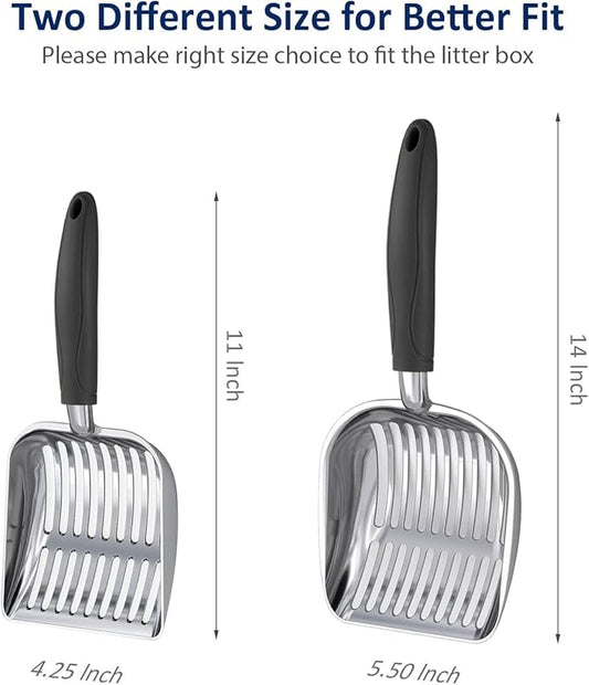 WePet Cat Litter Scoop, Aluminum Alloy Sifter, Kitty Metal Scooper, Deep Shovel, Long Handle, Poop Sifting, Kitten Pooper Lifter, Durable, Heavy Duty, for Litter Box