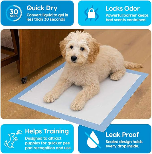 Animal Planet PETS Puppy Pads - Large 22"x22" – 30 Count | Pee Pads for dogs - Leak-Proof and Fast-Absorbing Training Pads - puppy essentials - wee wee pads for Dogs