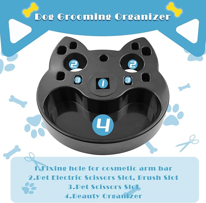 Dog Grooming Organizer – Adjustable Beauty Tools Organizer & Pet Grooming Storage Rack for Scissors, Brushes & Accessories