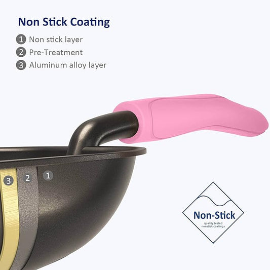 WePet Cat Litter Scoop, Non-Stick Plated Aluminum Alloy Sifter, Kitty Durable Metal Scooper, Deep Shovel, Long Handle, Kitten Pooper Lifter, Size Large, Coated Black Body with Pink Handle