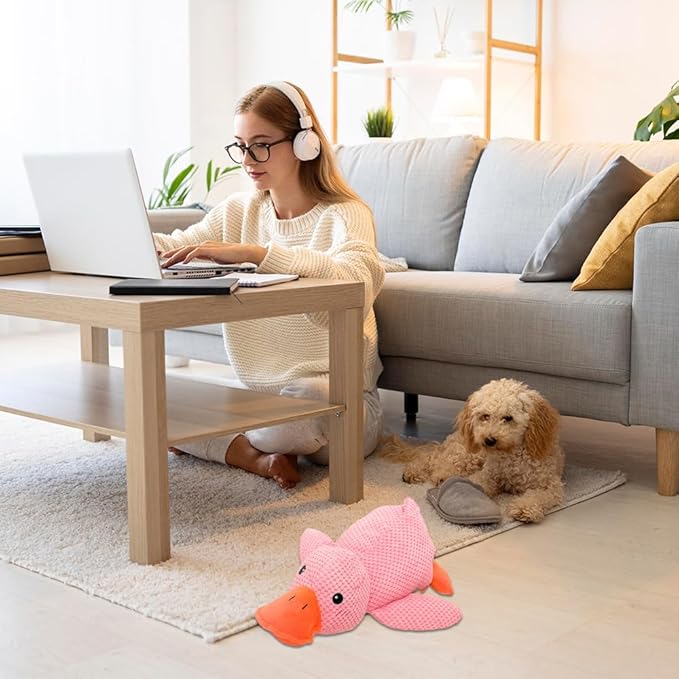 Duck Dog Toy for Dogs Pet Supplies,2025 Upgrade Durable Calming Ducks Dog Toy,Squeak Dog Toys Stuffed Fun for Indoor Puppies Small Dog Indoor Puppy Essentials (Yellow Green)