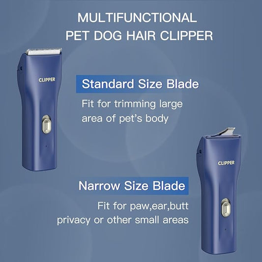 Dog Grooming Cilppers,Handy & Powerful Pet Electric Hair Trimmer Kits Waterproof Cordless Rechargeable Grooming Shavers for Small Dogs and Cats