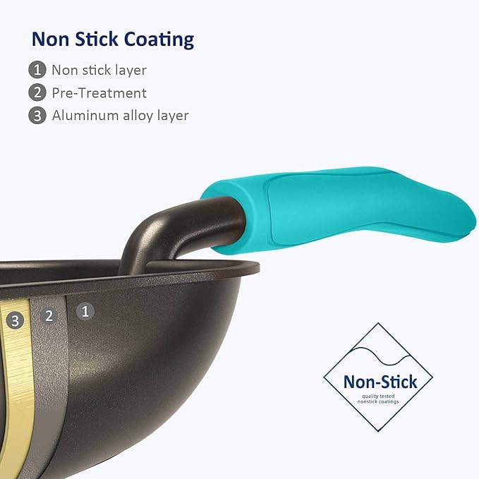 WePet Cat Litter Scoop, Non-Stick Plated Aluminum Alloy Sifter, Kitty Durable Metal Scooper, Deep Shovel, Long Handle, Kitten Pooper Lifter, Size Medium, Coated Black Body with Turkish Blue Handle