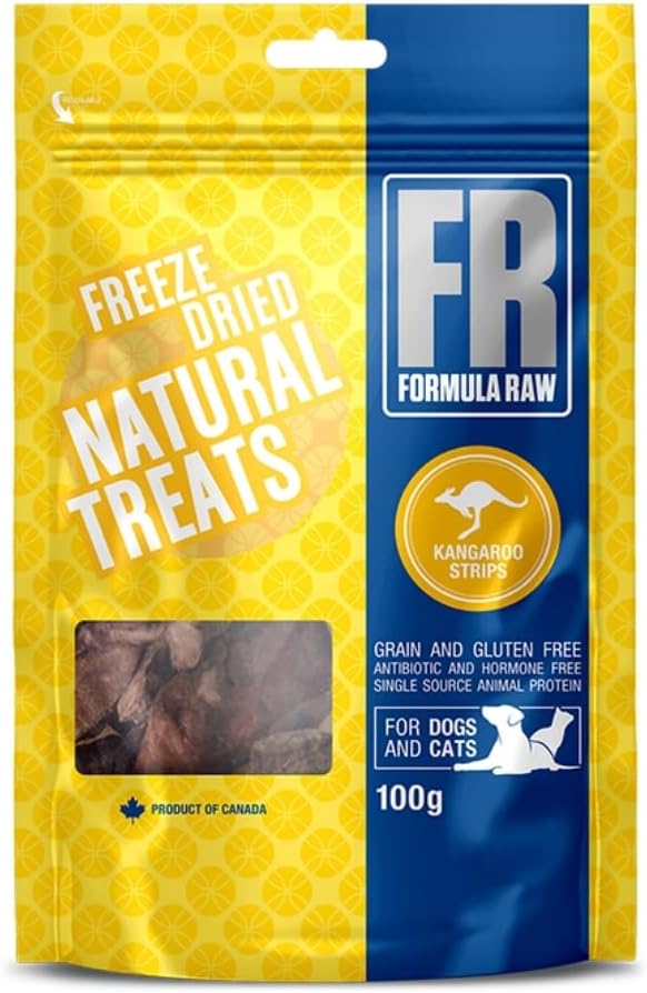 Freeze-Dried Kangaroo Strips for Pets – Novel Protein Dog and Cat Treats – Lean, Hypoallergenic, Natural Raw Snack