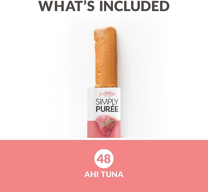 Wild Eats Simply Puree Ahi Tuna Tub for Cats | 48 Individual Servings of High-Protein, All-Natural Grain-Free Cat Treats | Easy-to-Serve, Delicious Puree Perfect for Snacking or Rewarding Your Cat