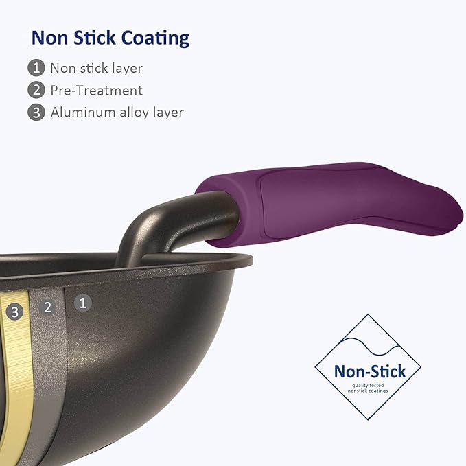 WePet Cat Litter Scoop, Non-Stick Plated Aluminum Alloy Sifter, Kitty Durable Metal Scooper, Deep Shovel, Long Handle, Kitten Pooper Lifter, Size Large, Coated Black Body with Violet Handle