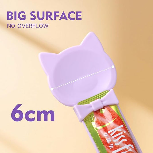 LICKJIMO-3PCS Cat Treat Dispenser,Multi Function Spoon for Churu Lickable Cat Treats,Cat Treat Spoon for Lickable Cat Treats Squeeze up,Food Dispenser Cat Feeder,Cat Food Spoon Big Size(3 Color)