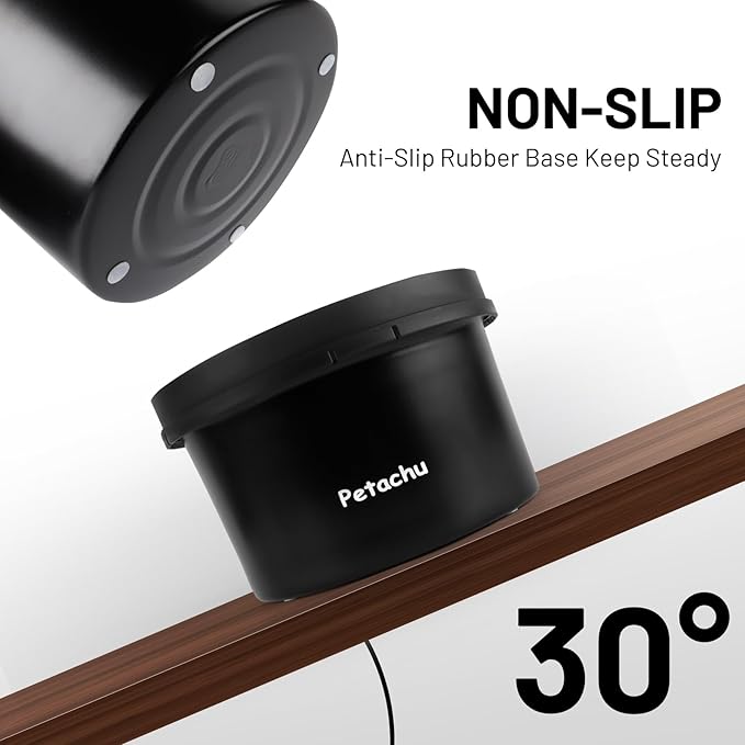 1.3 Gallon (5L) Stainless Steel Dog Water Bowl, No-Spill Floating Disk, 169 oz Large-Capacity Pet Water Feeder, Splash-Proof & Easy-to-Clean Design (Black)