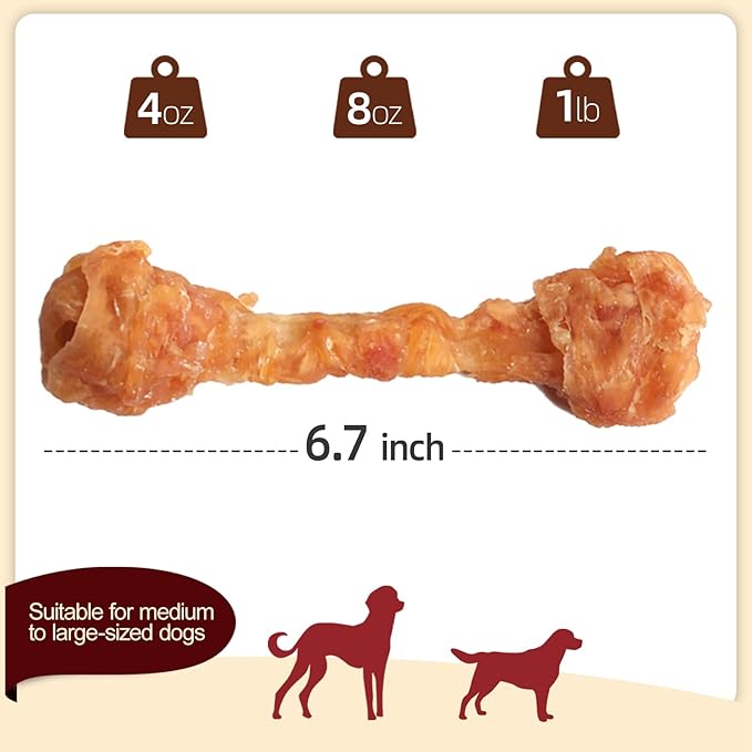 TailParty Turkey Tendons for Dogs with Fish Oil & Taurine: 4 oz Large Dog Healthy Treats, All Natural Dental Chew Bones, Long-Lasting Training-Reward Snacks for Health-Conscious Pet Owners(L)