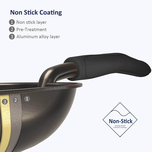 WePet Cat Litter Scoop, Non-Stick Plated Aluminum Alloy Sifter, Kitty Durable Metal Scooper, Deep Shovel, Long Handle, Kitten Pooper Lifter, Size Large, Coated Black Body with Black Handle