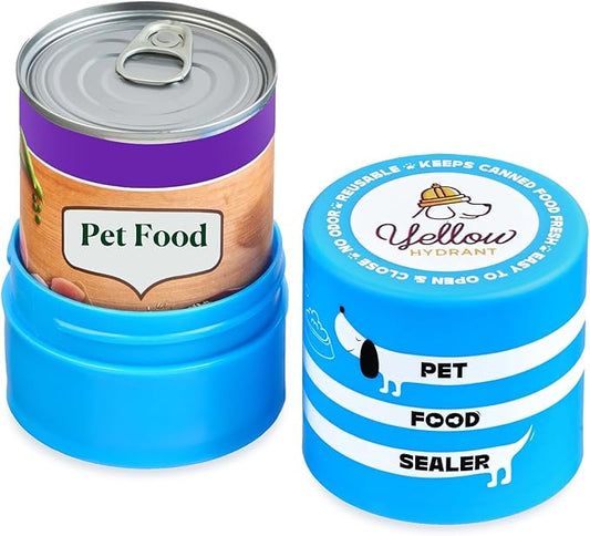 The Original Canned Dog Food Storage Container Patent Pending Reusable Airtight Can Cover Pet Food Sealer - Keeps Dog Food Can Fresh in the Fridge, Eliminates Odor, Easy to Use