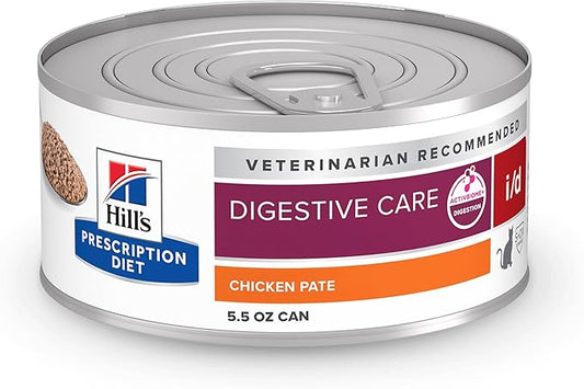Hill's Prescription Diet i/d Digestive Care with Chicken Wet Cat Food, Veterinary Diet, 5.5 oz. Cans, 24-Pack