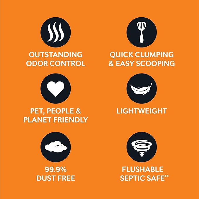 WORLD'S BEST CAT LITTER Low Tracking & Dust Control Multiple Cat Unscented 8-Pounds - Natural Ingredients, Quick Clumping, Flushable & Made in USA - Long-Lasting Odor Control & Easy Scooping