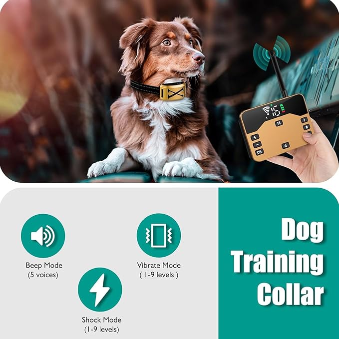 Wireless Dog Fence, Electric Pet Containment System for Dogs and Pets, Waterproof and Rechargeable Training Collar Receiver, Adjustable Vibration & Shock, Dog Container Boundary System,for1dog