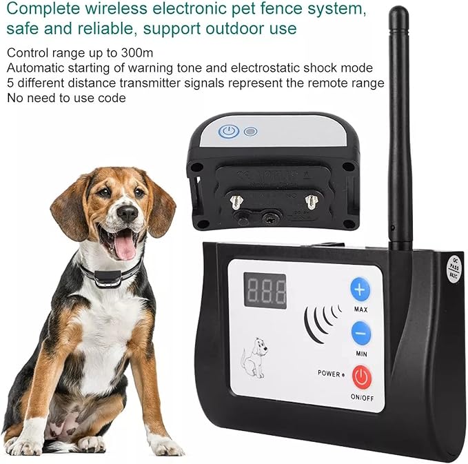 Wireless Electric Dog Fence Outdoor Pet Dog Containment System Two Working Mode Rechargeable Training Collar Receiver Adjustable Range Up to 1000 Feet LED Distance Display,Waterproof,for All Dogs,for3