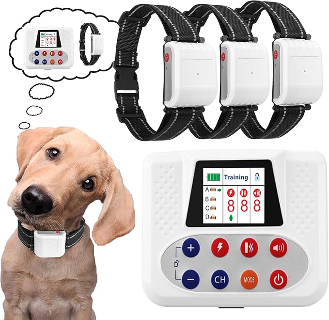 Wireless Dog Fence, Electric Fence for Stubborn Dog, IP67 Waterproof Training Collar, Control Range 80-1964ft Feet, Pet Boundary Containment System, 3 Training Modes, Suitable for All Dogs1,for3dogs