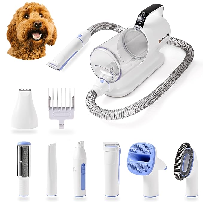 We Love Doodles 11-in-1 Dog Grooming Vacuum - Professional-Grade Dog Clippers, Lightweight Pet Vacuum Grooming Kit for Dogs at Home, For Long Hair & Non Shedding Dogs, Goldendoodles & Poodles