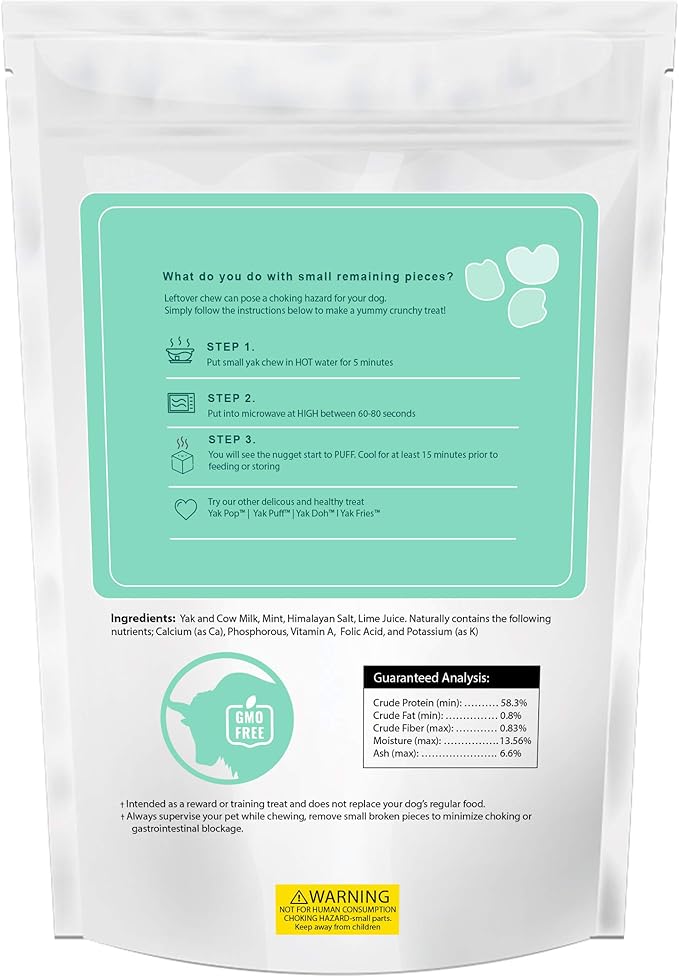 Yak Gold Original Functional Himalayan Yak Cheese Puff Chew for Dogs 3-Pack 12oz – Great Training Treat – Mint, Coconut, and Turmeric Active Ingredients