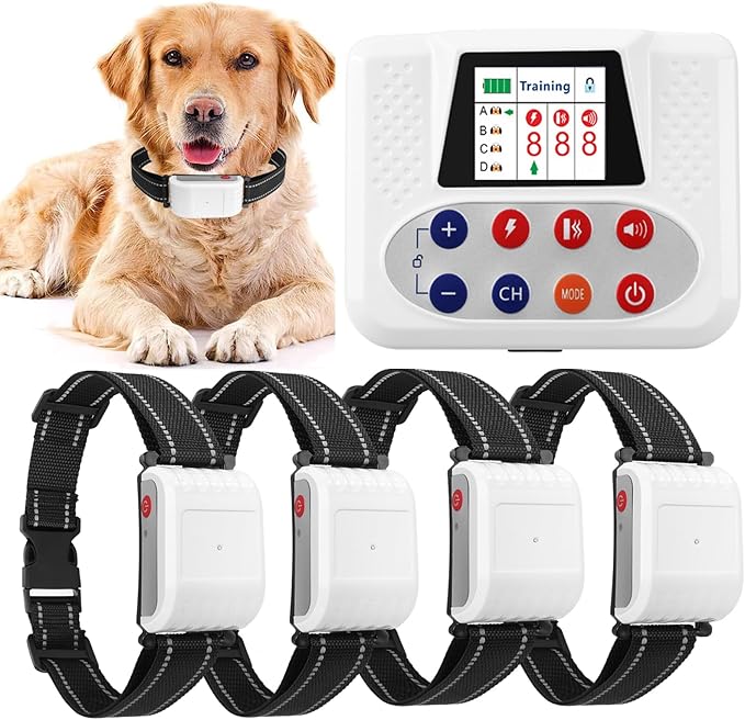Wireless Dog Fence, Pet Boundary Containment System for Dogs and Pets with Waterproof Training Collar Receiver, Covers up to 856-Acre, Electric Dog Fence, 3 Training Modes for All Dogs,for4dogs