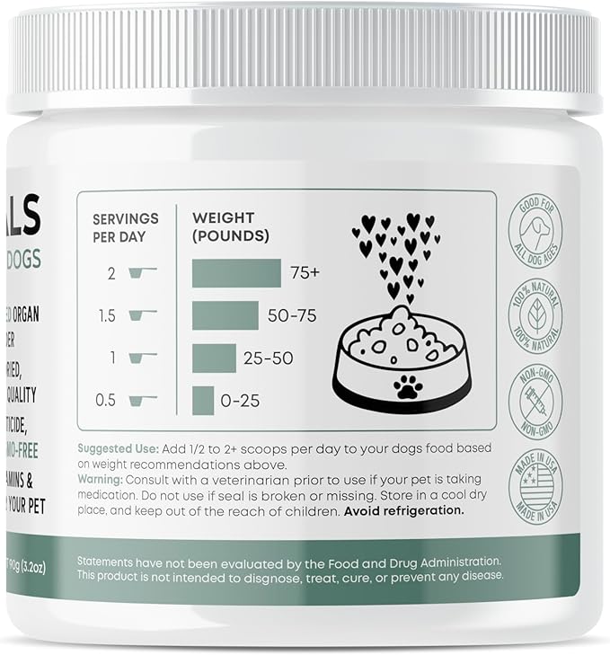 K9 Essentials: Organ Supplement for Dogs (Puppy Essentials, Dog Accessories, Pets, Dog Stuff, Puppy Supplies, Hip and Joint Supplement, Multivitamin, Collagen, Probiotics for Dogs, Itch Relief) – 90g