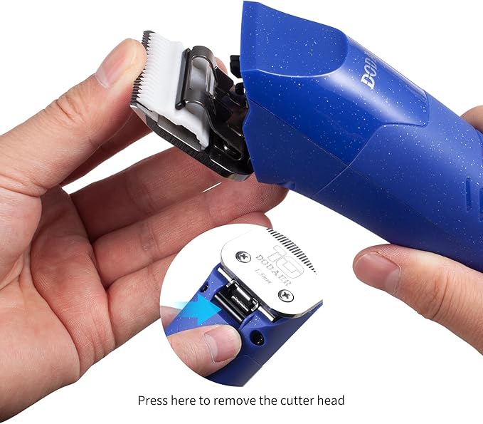 Professional Dog Grooming Electric Corded Clipper Super 2-Speed,Low Noise,Cool & Quiet Running Design for Thick Heavy Coats,Dogs,Cats and Other Animal (Blue)