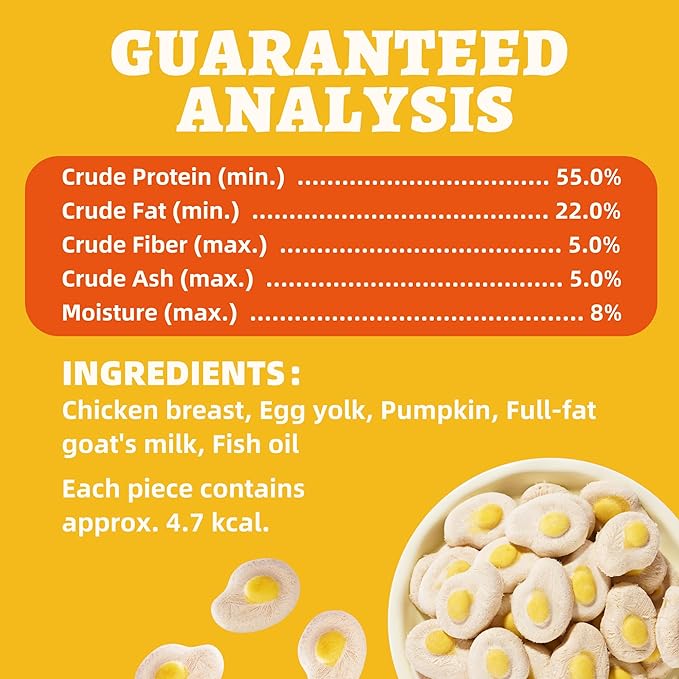 Wellix SunnyBites Freeze Dried Chicken Treats for Cat&Dog - Healthy Cat Treats for Indoor Cats -Supports Immunity&Gut Healthy for Training Kitten Snack or Puppy Treat 3.5oz