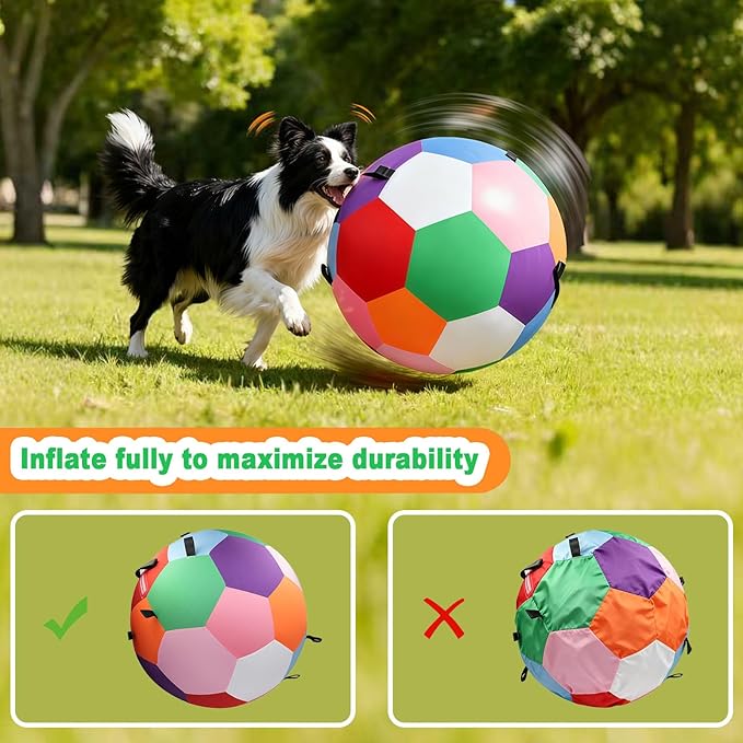 Herding Ball for Dogs, 25 inches Large Dog Toys for Australian Shepherd, Keep Them Busy for Exercise & Mental Stimulation, Interactive Collie Ball with Strap, Colorful