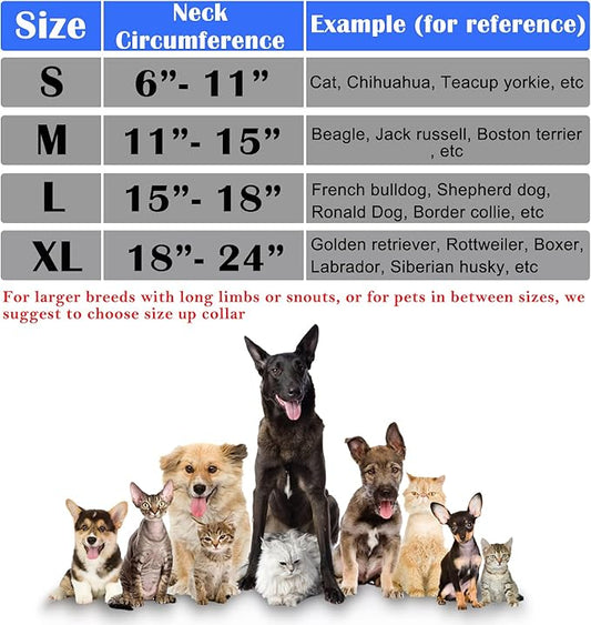 Katoggy Inflatable Dog Cone Collar for After Surgery, Doggie Neck Blow up Donut Recovery ECollar, Soft Adjustable Dog Cone for Small Medium Large Dogs and Cats