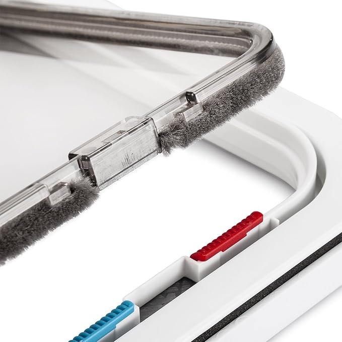 Depets Large Cat Door (Outer Size 9.9" x 9.2"), 4 Way Locking Cat Flap Door for Interior Exterior Doors, Weatherproof Pet Door for Circumference < 23"