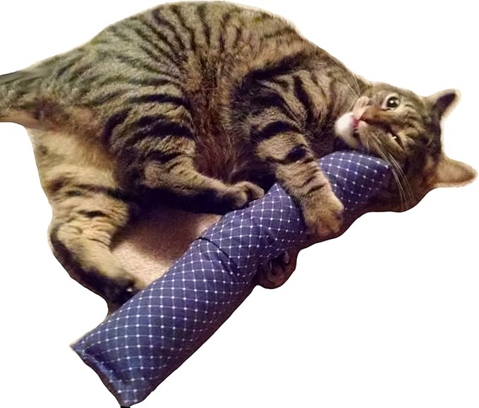 (Refillable 15" Catnip Cat Kicker Toy (Kicker Filled with 1 oz Canadian Catnip) (Navy)