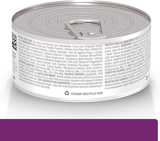 Hill's Prescription Diet y/d Thyroid Care with Chicken Wet Cat Food, Veterinary Diet, 5.5 oz. Cans, 24-Pack