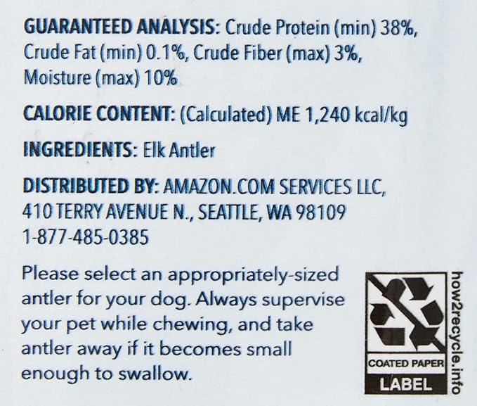 Amazon Brand – Wag Split Elk Antler, Naturally Shed, Small (Best for Dogs under 15 lbs)