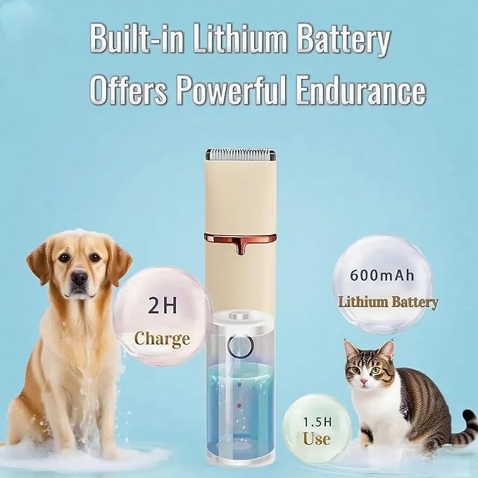 Low Noise 4-in-1 Dog Grooming Clippers Kit: Professional Deshedding & Trimming with Ceramic Blades, Safe for Sensitive Skin for Small/Large Breeds Dogs Cats and Rabbits (Beige)