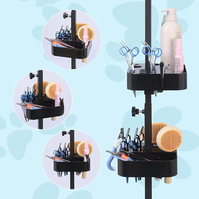 Dog Grooming Organizer – Adjustable Beauty Tools Organizer & Pet Grooming Storage Rack for Scissors, Brushes & Accessories