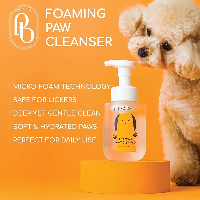 Pet Foaming Foot Paw Cleanser | Designed for All Types of Paw Washers | Dog Cleaning Supplies | Nourishing, Softening, Calming, Itch Reducing for Dog Paws | 300ml / 10.14 fl oz