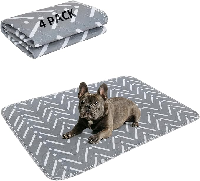 PUPTECK Reusable Dog Pee Pads Washable - Waterproof Puppy Potty Training Pads Whelping Mat, Fast Liquid Absorbing Non-Slip Pet 24" x 36"