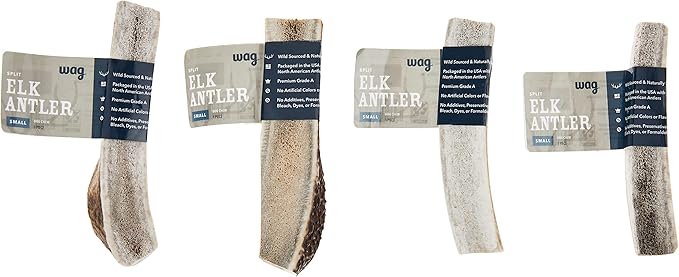 Amazon Brand – Wag Split Elk Antler, Naturally Shed, Small (Best for Dogs under 15 lbs)