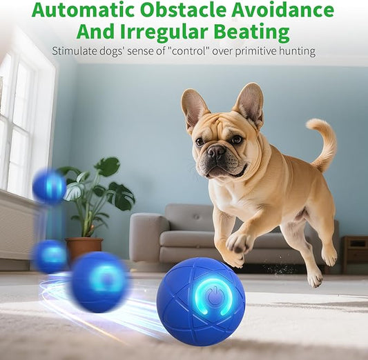 Interactive Dog Balls, Made TPE Material, Dog Toy for Aggressive Chewers, Glow in The Dark Dog Ball, USB Charging Two-Piece Set (Blue and Orange)