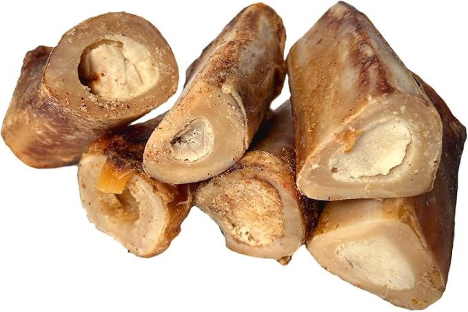 123 Treats Marrow Bones for Dogs - 100% Natural Long Lasting for Aggressive Chewers, Easily Digestible Bone Marrow Dog Treats for Healthy Snacking | (5-6 inches, 6 Count)