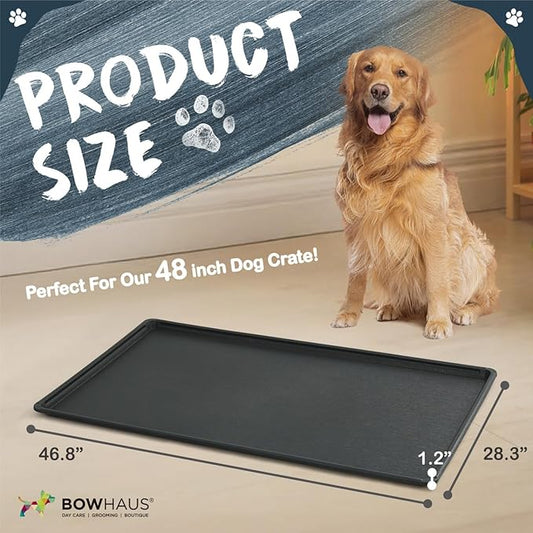 46.8-Inch Dog Crate Pan Replacement, Sturdy, Waterproof Plastic Tray for 48-Inch Pet, Rabbit Ferret Critter Kennels, Versatile Pan and Easy to Clean